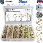 50Pc Linch Pins Assortment Kit 4.5/6/8/11mm Shaft Lynch For Farm Trailer Tractor