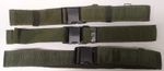 3 Army Webbing Belts British Green with Quick Release Buckles
