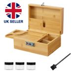 Bamboo Stash Box Rolling Box with Combination Lock Wooden Storage Boxs with