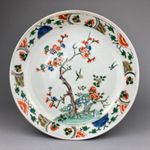 SUPERB ANTIQUE JAPANESE EDO PORCELAIN ARITA IMARI KAKIEMON FAMILLE VERTE DISH