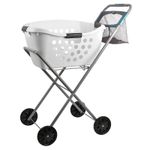 Lakeland Laundry Basket Trolley on Wheels With Peg Mesh Basket