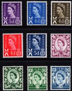 1958 - 1970 Scotland Basic Set of 9 Pre-Decimal Definitives Unmounted Mint MNH