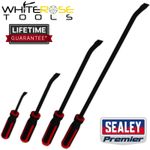 Sealey Angled Pry Bar Set 4pc Heavy-Duty Premier Hammer Cap Crowbar