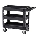 3 Shelf Utility Service Cart, 550 lbs Load Capacity, for Warehouse