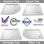 Slimline Rectangle/Quadrant Stone Resin Shower Tray Shower Enclosure FREE Waste