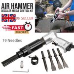 150mm Air Hammer Drill Gun With 4 X Chisels + Needle Descaler Paint Rust Remover