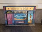 Vintage Tropical Cocktail Bar Wall Plaque Art Deco Style Tiki Decor Hand Painted