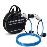 Gruensauber LT Type 2 to Type 2 EV charging cable Single Phase 32 Amp 7.2kw 10M