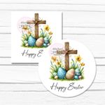 Easter Cross Stickers Traditional Gift Sweets Labels GLOSS A4 Sheet