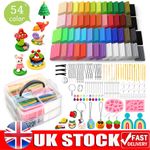 Air Dry Clay for Kids –54 Color Modelling Clay Kit with 19 Clay Tools & Booklet