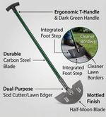 Professional Long Handle Half Moon Lawn Edger  Border Edging Turf Cutter