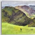 Landscape Painting Collectible Original Human Mountain Sky Art By Josh Merritt