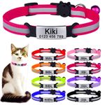 Personalised Reflective Cat Collar Engraved ID Name Tag Breakaway Safety Kitten