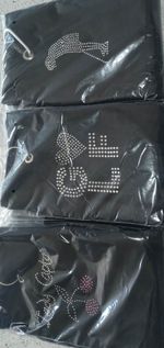 Diamante detail Golf Towels Pink Black Blue
