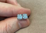 2.0 Carat Lab Created Diamond Cushion Cut Solitaire Earrings Platinum Plated 925