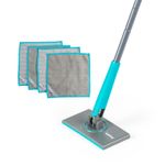 Beldray Anti-Bac Bathroom Mop – 360° Swivel, 4 Cloths, Hygienic, Wet & Dry Use