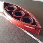 Bunnahabhain Whisky Wooden Boat Drinks Display Holder with 3 Inserts