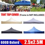 2.5m x 2.5m 600D Thick Oxford Tent Roof Cloth Sunshade Replacement Roof Cloth UK