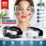 Safety Goggles Over Glasses Clear Anti Fog Protective Work Eye Dust Safety UK