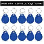 Re-Writable13.56Mhz RFID Proximity ID Card Token Tags Key Fobs - 10 Pcs (Pack 1)