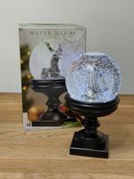 Costco Water Globe Large Light Blower Silver Santa With List Snow Globe Pedestal