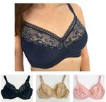 Ex M S Minimiser Bra Black Pink Nude Navy Underwired Non Padded Full Cup Lace