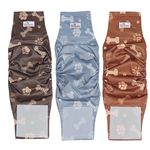 3 Pack Washable Male Dog Diaper Reusable Belly Band Leak Proof Pee Panties Nappy