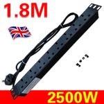 Vertical UK 8 Way Power Distribution Unit Rack Mount PDU Data Lan Cabinet