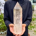 4.6LB Large Natural Clear Crystal Obelisk Quartz Energy Tower Point Reiki Heali