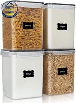 4 Pack Large Food Storage Containers 5.2L Airtight Kitchen Cereal Pasta Baking