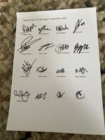 England Under 19 Cricket ODI Squad 2026 Signed A4 Sheet
