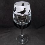 New 'PIGEON' Engraved Large Wine Glass with Gift Box - Unique Gift!