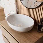 Avox Oval Countertop Basin Gloss White - 505 x 398mm
