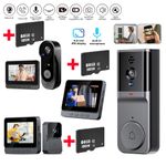 Wireless Video Doorbell Door Bell Intercom Security Smart Camera w/ Monitor