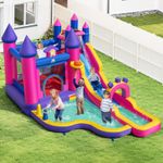 Inflatable Water Slide Princess Themed Water Park w/ Long Slide(without Blower)
