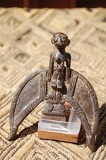 Larger Lobi Bronze Key Ring/Pendant - Calao/Human Figure, Burkina Faso