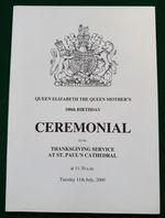 Queen Elizabeth Queen Mother 100th Birthday Ceremonial St Paul's Cathedral