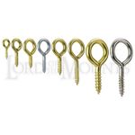 12x00 14x1 16x1 20x2 25x4 30x6 Brass Screw Eyes Eye Hooks Picture Frame Hanging