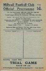 MILLWALL - Blue v Red (Public Trial 17.08) 1946/1947 - Football Programme