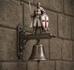 Crusader Knight Knights Templar Wall Mount Door Bell  Man Cave Masonic Ornament
