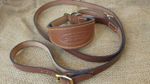 Leather greyhound collar and lead set solid brass fittings.