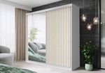 Modern Sliding Door Wardrobe with Mirror & Vertical Slat Design | 3 Sizes & 4 Co