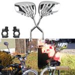 Pair Skeleton Skull Hand Bike Bicycle Moped Rearview Mirrors + Bracket adapters