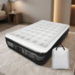 Double Air Bed with Built-In Pump Inflatable Mattress Guest Camping Bed CarryBag