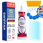 SWIFFAR Air Mattress Patch Kit - Heavy Duty Vinyl Glue for Pool, Boat, Hot Tub