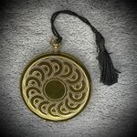 Powder Dance Compact 1930s - Art Deco - Brass - Puff & Mirror - Vintage