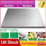 80CM/50 CM 304 Stainless Steel Folded Edge Worktop Saver Chopping/Cutting Board