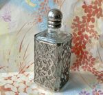 Vintage Art Nouveau Style Perfume Bottle – Silver Plated Filigree Overlay 12cm