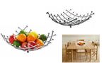 Chrome Metal Fruit Basket Holder Kitchen Dinning Table Decoration Fruit Bowl 