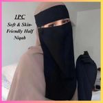 Soft & Skin-Friendly Half Niqab Veil –Comfortable Elastic Fabric Hijab for Women